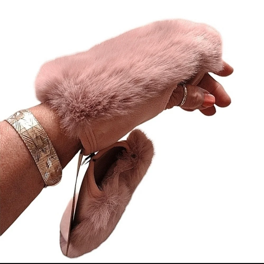 FAUX Fur Fingerless Gloves NWT
